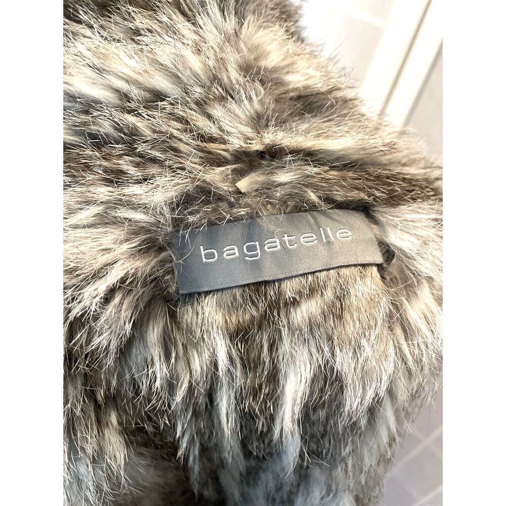 Bagatelle Rabbit Real Fur Vest XL Gray Textured Luxe Layering Piece Luxe Boho - Picture 5 of 7